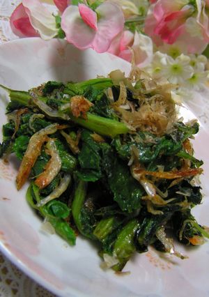 母の味☆簡単♪かき菜(菜の花)の炒め物-レシピのメイン写真