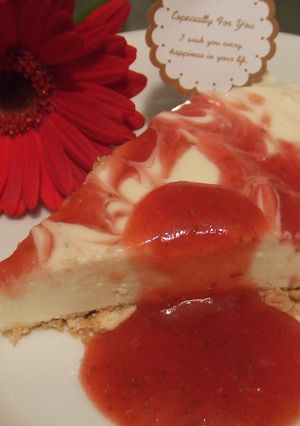 いちごのマーブル♡レアチーズケーキ-レシピのメイン写真