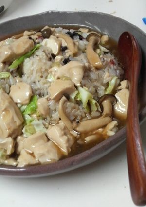 梅風味の☆豆腐のワサビあんかけ炒飯☆-レシピのメイン写真