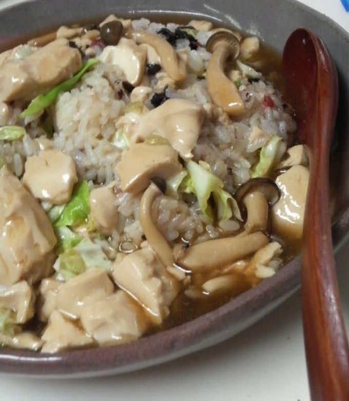 梅風味の☆豆腐のワサビあんかけ炒飯☆-レシピのメイン写真