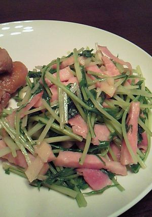 ✿水菜とベーコンのガーリックバター炒め✿-レシピのメイン写真