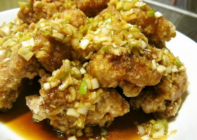 鶏の唐揚げねぎソース