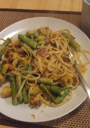 アスパラとベーコンのクリームパスタ-レシピのメイン写真