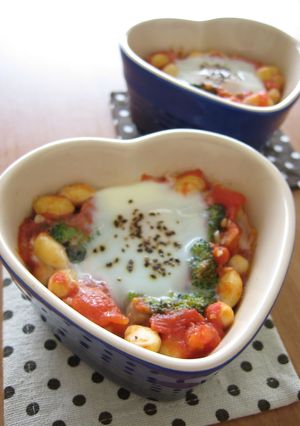 お豆とブロッコリーのトマトココット-レシピのメイン写真