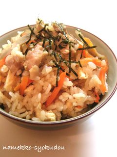 ●麺つゆだけで☆鶏ごぼうの炊き込みご飯●-レシピのメイン写真