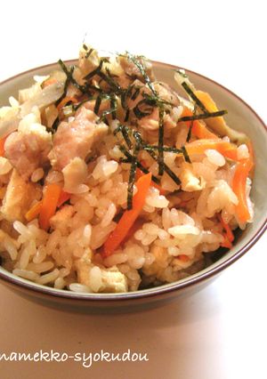 ●麺つゆだけで☆鶏ごぼうの炊き込みご飯●-レシピのメイン写真