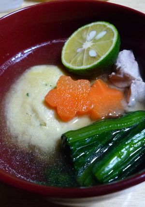ふんわり！長いも団子のお吸い物-レシピのメイン写真