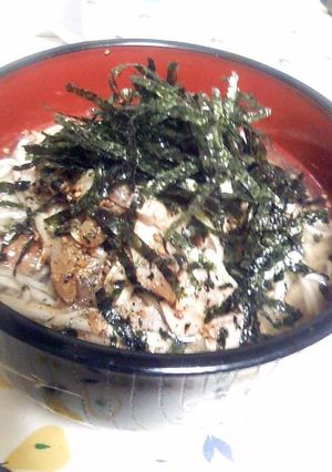 簡単！ごま香る刺身とわさびのあったか蕎麦-レシピのメイン写真