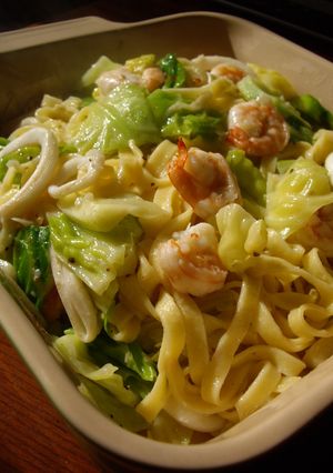 海老とイカのピリ辛にんにく塩だれパスタ。-レシピのメイン写真