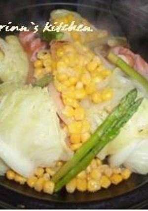 タジン鍋で☆キャベツとウインナの蒸し煮☆-レシピのメイン写真