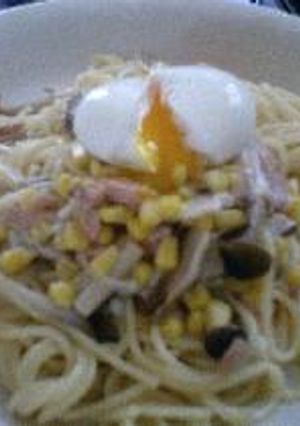 きのこあんかけスパゲッティ☆半熟卵添え-レシピのメイン写真