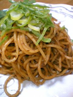 ネギ味噌レバーペーストのパスタ-レシピのメイン写真