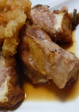 豚肉で厚揚げ巻いちゃいましたっ-レシピのメイン写真