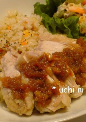 コンソメピラフとりんごソースのチキン-レシピのメイン写真