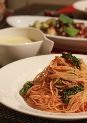 愛される！トマトジュースで菜の花パスタ-レシピのメイン写真