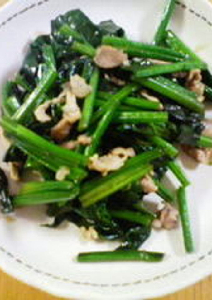 ほうれん草と豚肉の炒め物-レシピのメイン写真