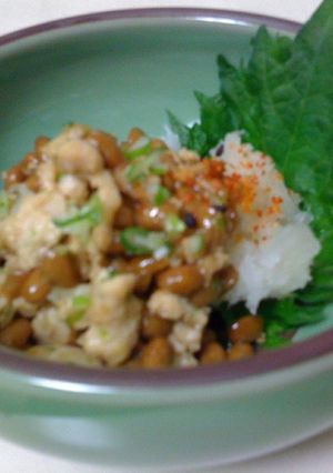 ★受験生の朝食に！納豆＋ひき肉炒め★-レシピのメイン写真