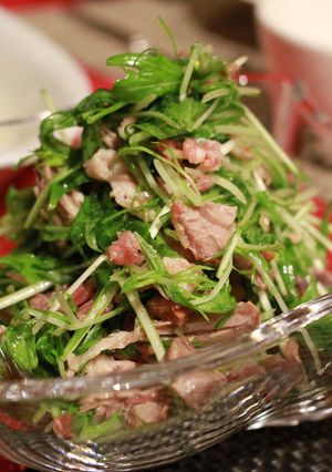 愛される！水菜とローストポークのサラダ-レシピのメイン写真