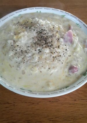家にあるものでカルボナーラ風リゾット-レシピのメイン写真