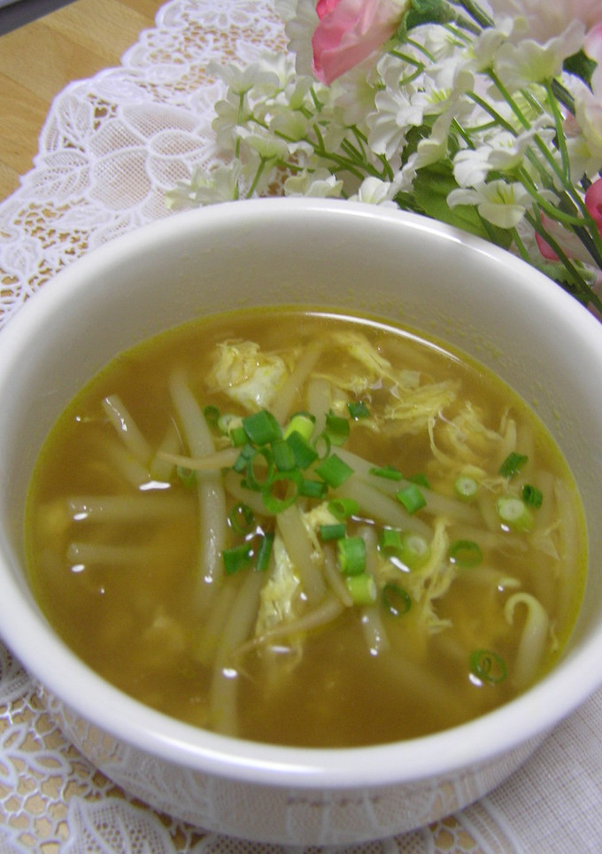 簡単♫ もやしの卵とじ✿カレースープ-レシピのメイン写真