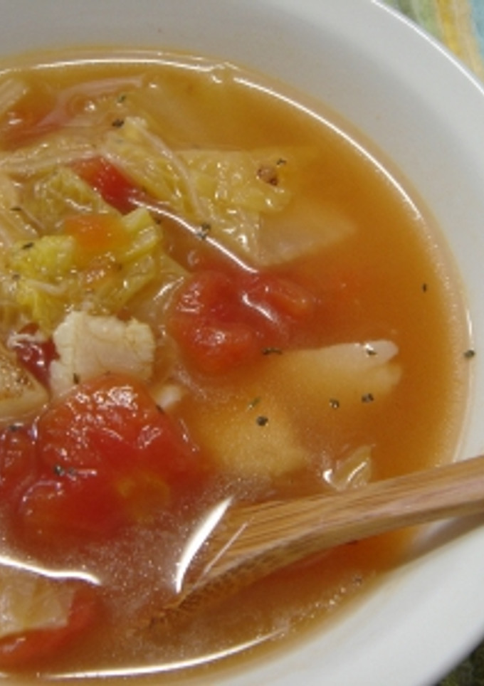 簡単！タラと白菜のトマトスープ-レシピのメイン写真