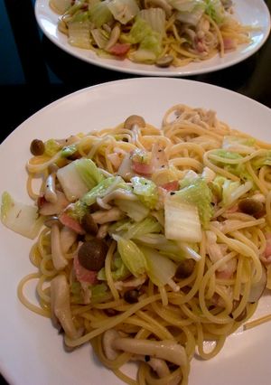白菜＆ベーコン＆きのこの和風パスタ-レシピのメイン写真