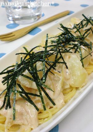 ポテトと明太子の豆乳クリームパスタ-レシピのメイン写真