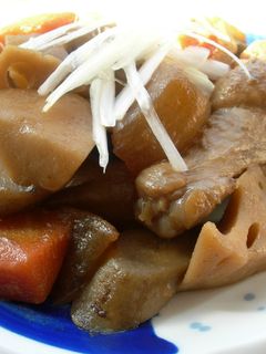 ♫手羽元と根菜の炒り煮♫-レシピのメイン写真