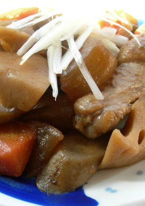 ♫手羽元と根菜の炒り煮♫-レシピのメイン写真