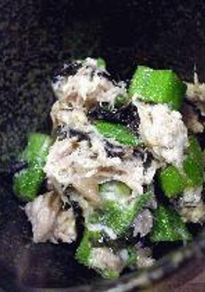はなびし草のオクラとツナと岩のりの和え物-レシピのメイン写真