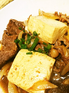 フライパンでめんつゆを使った肉豆腐-レシピのメイン写真