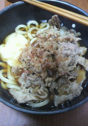 濃縮つゆで簡単！　肉うどん（餅入り）-レシピのメイン写真