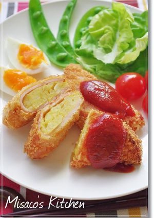 カレーポテサラ入りのハムカツ♪-レシピのメイン写真