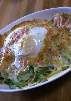 グラタン風！お昼はこれで！ペペロンチーノ-レシピのメイン写真