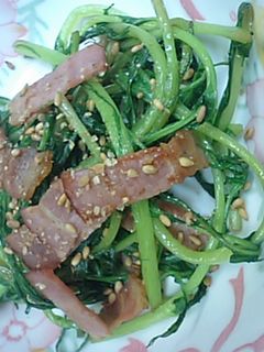 水菜のベーコン炒め-レシピのメイン写真