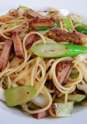 「簡単チャーシューと長ネギのパスタ」-レシピのメイン写真