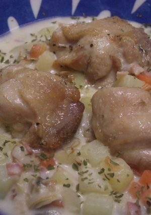 チキンソテー☆クラムチャウダー風スープ-レシピのメイン写真