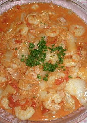 エビと白菜のトマトクリームでウマウマ-レシピのメイン写真