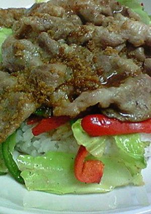 カフェ飯風♪ランチに〜しょうが焼き丼-レシピのメイン写真