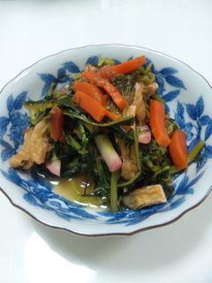 ☆炒めるだけ☆水菜の梅かつお炒め-レシピのメイン写真