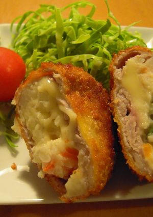 ポテサラ＆チーズをお肉で巻き揚げ～♡-レシピのメイン写真