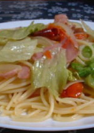 レタスとベーコンのペペロンチーノ-レシピのメイン写真