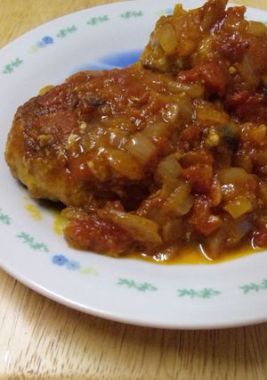豚ひき肉で煮込みハンバーグ-レシピのメイン写真
