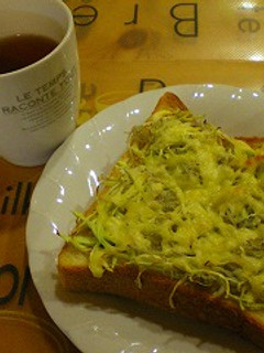 ヘルシ~キャベツとじゃこのチーズトースト-レシピのメイン写真