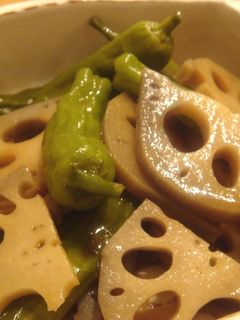 レンコンとししとうの煮物-レシピのメイン写真