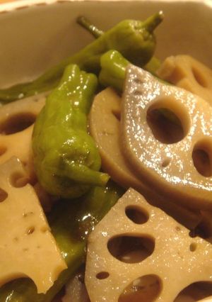 レンコンとししとうの煮物-レシピのメイン写真