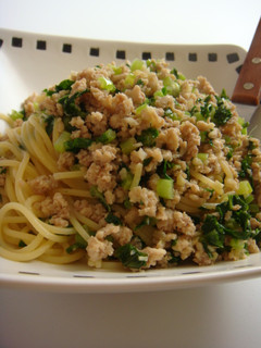 大根葉と鶏挽き肉の和風パスタ-レシピのメイン写真