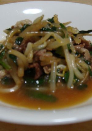 にらともやしと豚肉炒め（手抜きレシピ）-レシピのメイン写真