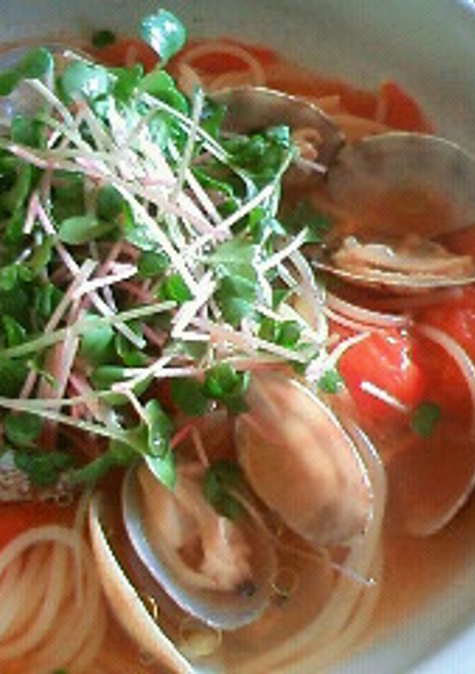 和風あさりとトマトのスープパスタ-レシピのメイン写真