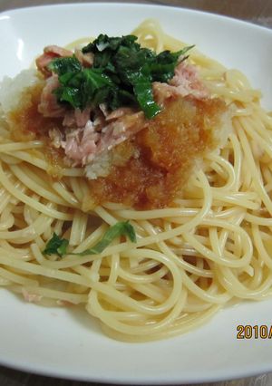 ゆで時間＋３０秒！あっさりツナおろしスパ-レシピのメイン写真